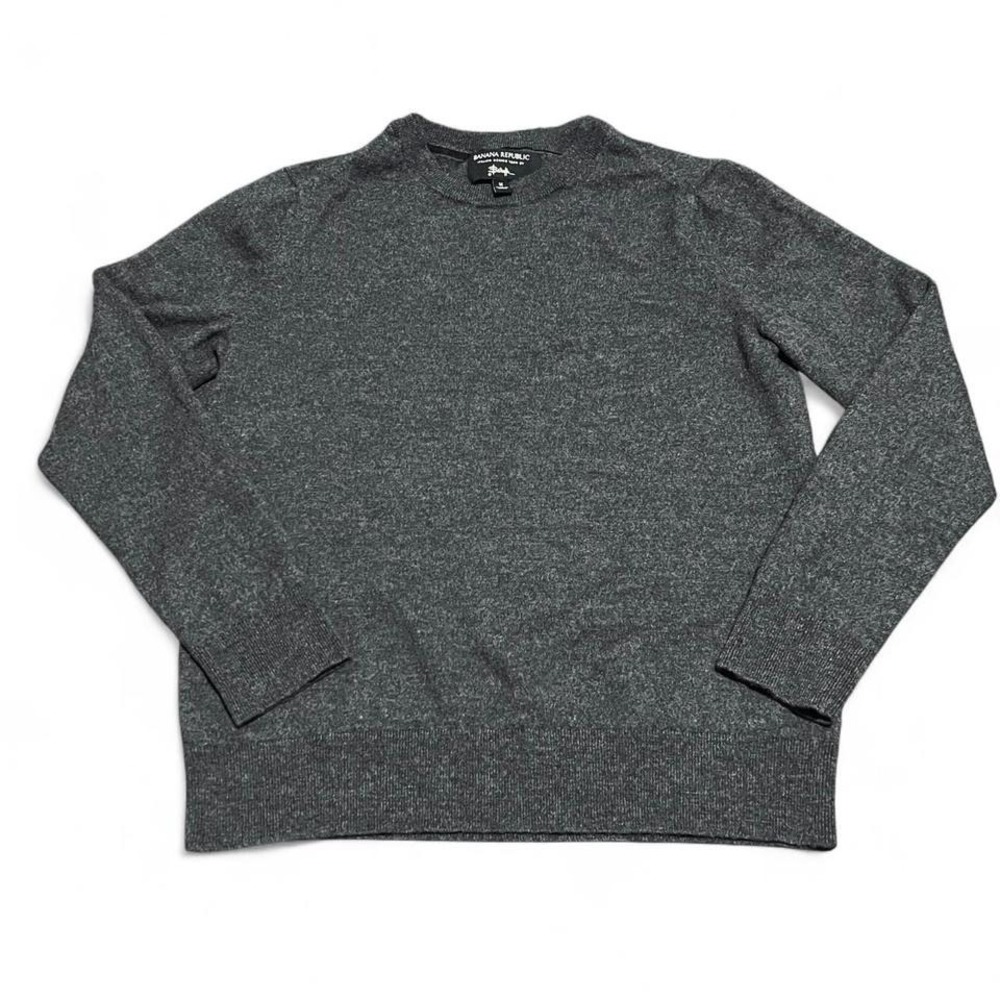 Banana Republic Italian Merino 100% Wool Dark Grey Sweater - Picture 1 of 4